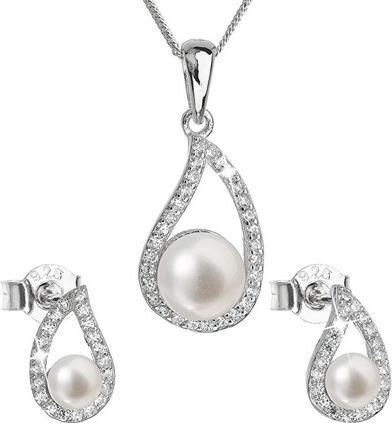 Evolution Group Luxury Silver Set with Genuine Pearls Pavon 29027.1