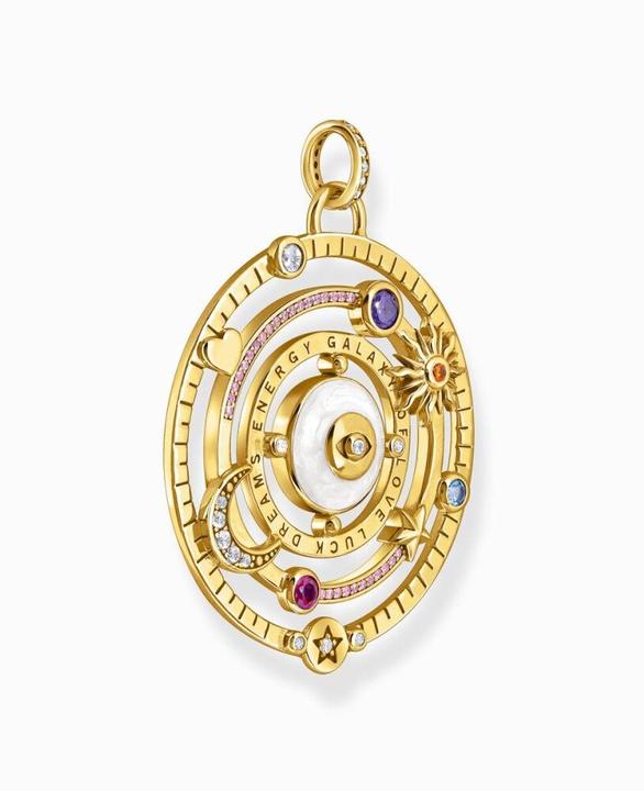 Produktbild Thomas Sabo Kettenanhänger Halbkugel mit Auge bunte Steine vergoldet (Emaille, 925er Silber, Emaille/Silber)