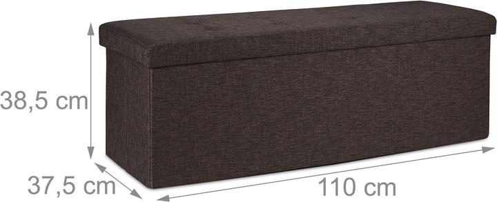 Actual product image Relaxdays Folding Storage Bench, Padded (110 cm)