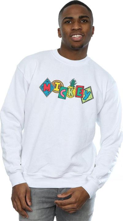 Actual product image Disney Mens Mickey Mouse Fruit Blocks Sweatshirt (S)