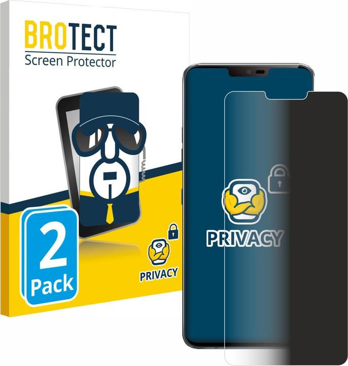 Productafbeelding BROTECT Anti-spionnetje privacyfolie Beschermfolie tegen blauw licht (2 Stuk, LG G7)