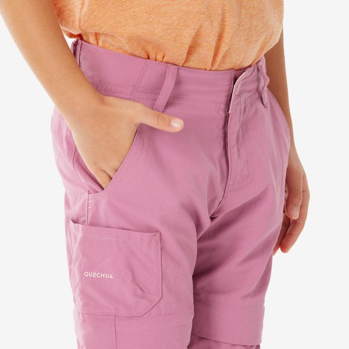 Image du produit Quechua Pantalon de randonnée modulable enfant 2-6 ans, MH500 rose (92, 98, 110, 116)