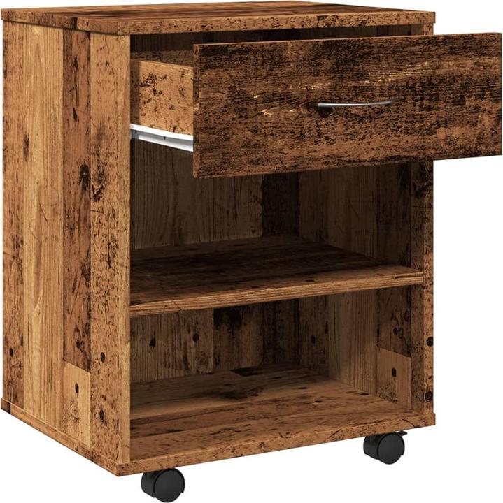 Immagine prodotto VidaXL Rollcontainer Rollschrank Bürocontainer Büroschrank Schrank Altholz-Optik (46 x 36 x 59 cm)