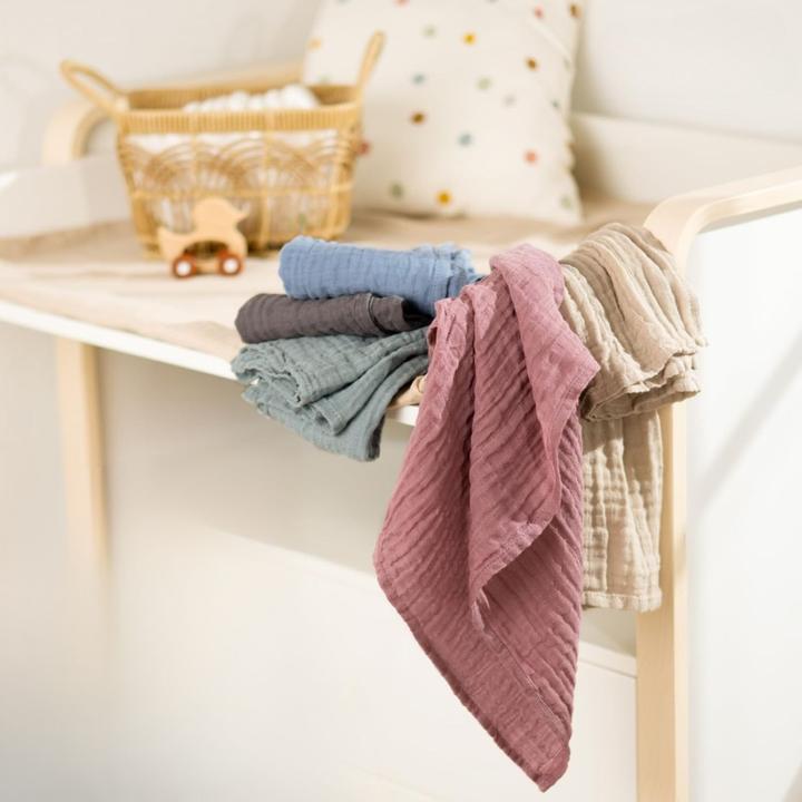 Actual product image Milkii Mulltuch / Spucktücher Set, 5 Stück, 70x70 cm, Beige (70 cm, 70 cm)