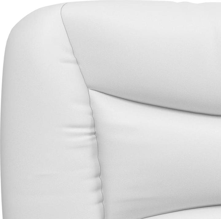 Produktbild VidaXL Bett Polsterbett Doppelbett Kunstlederbett mit Matratze Weiss 200x200cm (200 x 200 cm)