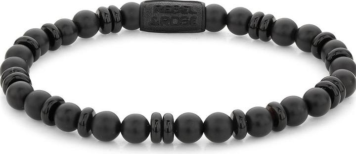 Produktbild Rebel & Rose Armband All-Black RR-60107-B-S Damen (16.50 cm, Acero inoxidable, Onyx)