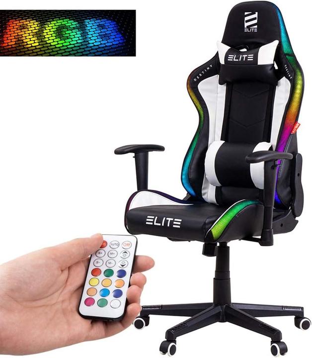 Elite Gaming Stuhl MG200 Destiny, RGB schwarz-weiss