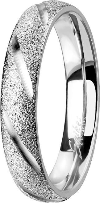 Image du produit Star Piercing Bague argent moucheté avec coupes diagonales (Acier chirurgical 316L, sans laiton)