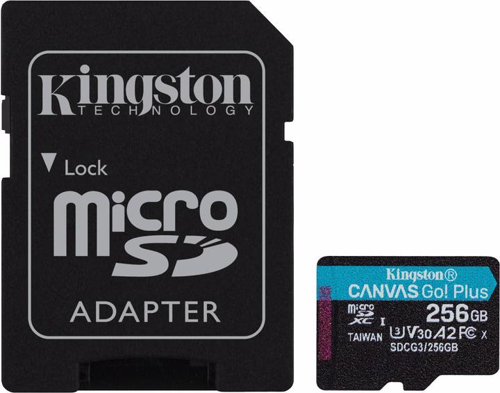 Kingston Canvas Go! Plus microSD (256 Go, microSDXC, U3, UHS-I)