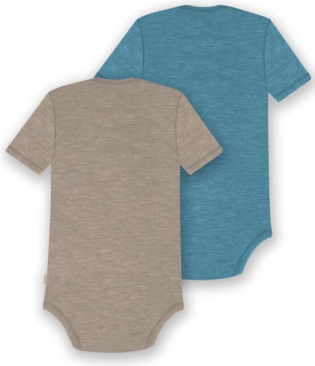 Produktbild Normani 2er Set Baby Merino Body Kurzarm „Tauranga" - 9297 (68)