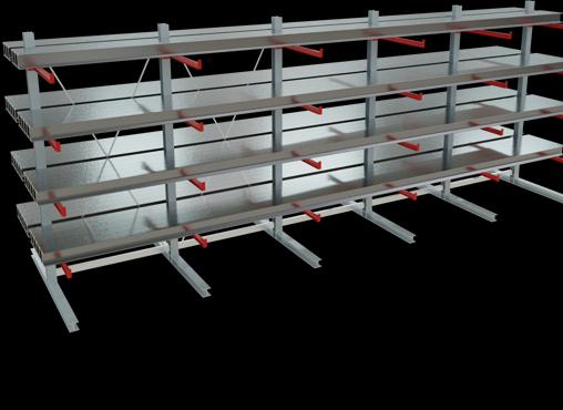 Image du produit Schulte Lagertechnik K 6000 Rayonnage de base à bras portants 6 montants - 2 côtés