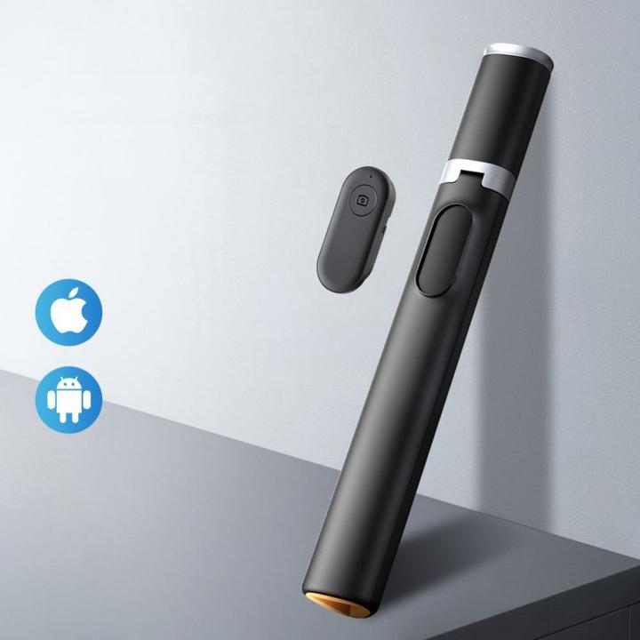 Actual product image Tech-Protect L08S Bluetooth selfie stick with remote control, tripod up to 141cm - black