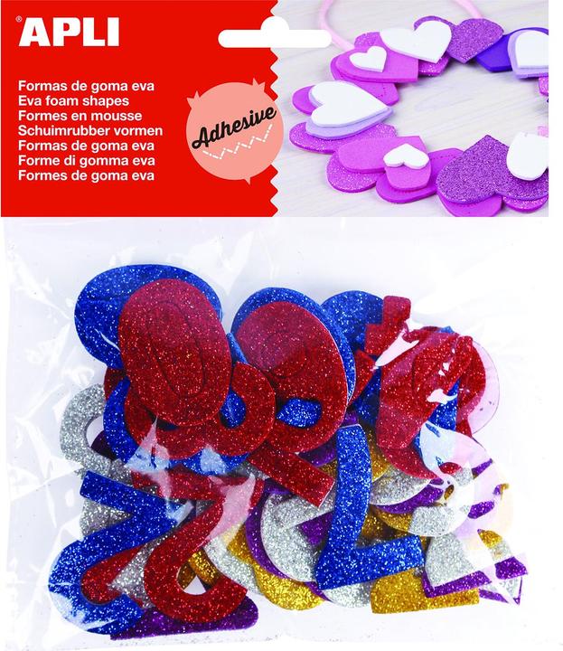 Actual product image Apli Eva stickers, numbers, glitter, 50 pcs, mixed colours