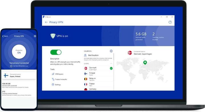 Actual product image F-Secure VPN 1 year/5 devices download (5 User, 5 Devices/Users, 12 months)