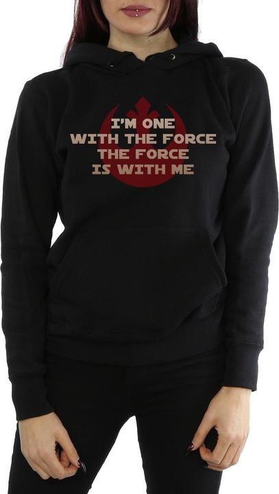 Actual product image Star Wars Womens/Ladies Rogue One I'm One With The Force Red Hoodie (L)