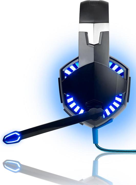 Image du produit Mod-it Casque de jeu éclairé avec télécommande par câble et commutateur de microphone (Filaire)