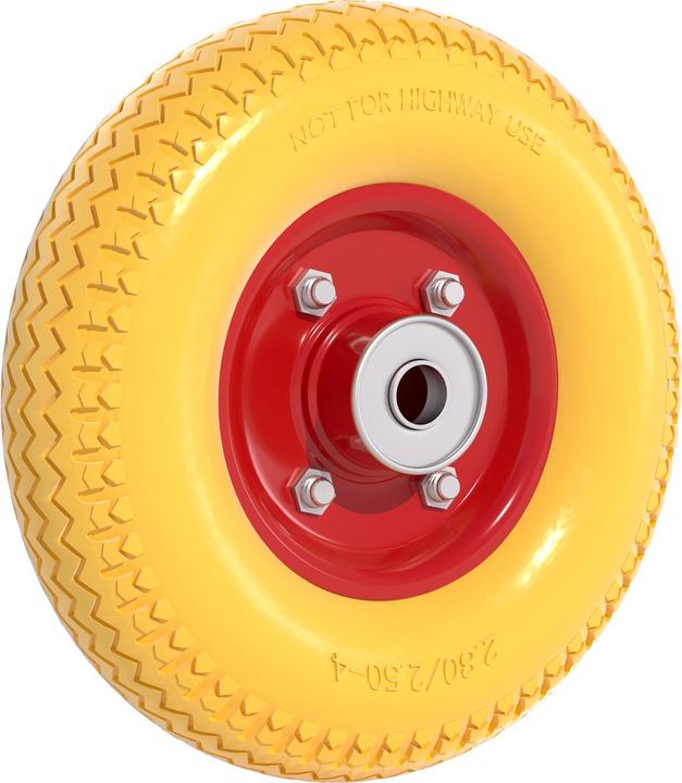 Actual product image Wiltec PU-Wheel 2.80/2.50-4 solid rubber punctureproof wheel with steel rim