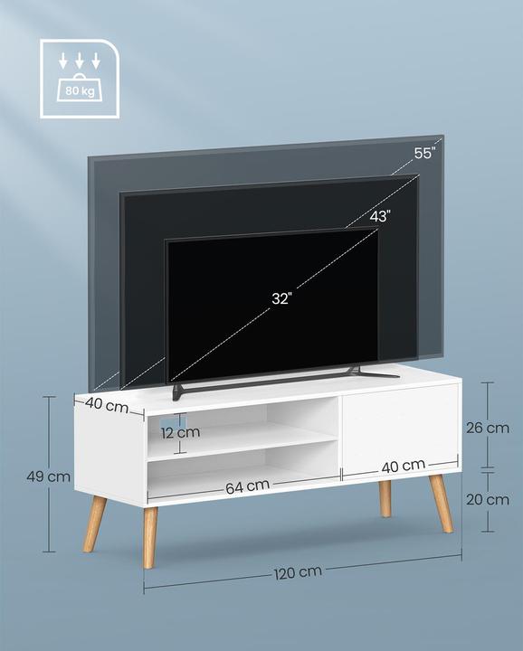 Immagine prodotto Vasagle Bianca (110 x 40 x 49 cm)