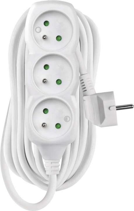 Produktbild Emos Verlängerungskabel mit 3 Schutzkontaktsteckdosen 7 m weiss (P0317) (3 x, CEE 7/5, 7 m)