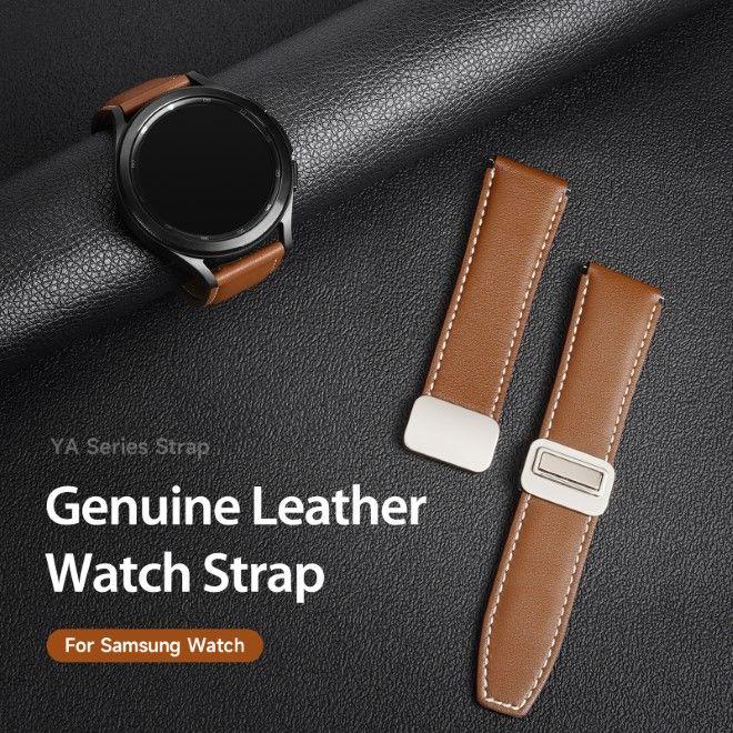 Image du produit Dux Ducis YA Series Bracelet en cuir véritable (20 mm, Cuir véritable, Largeur de l'ergot 20 mm, Galaxy Watch3 (41mm), Galaxy Watch6, Gear S2 Classic)