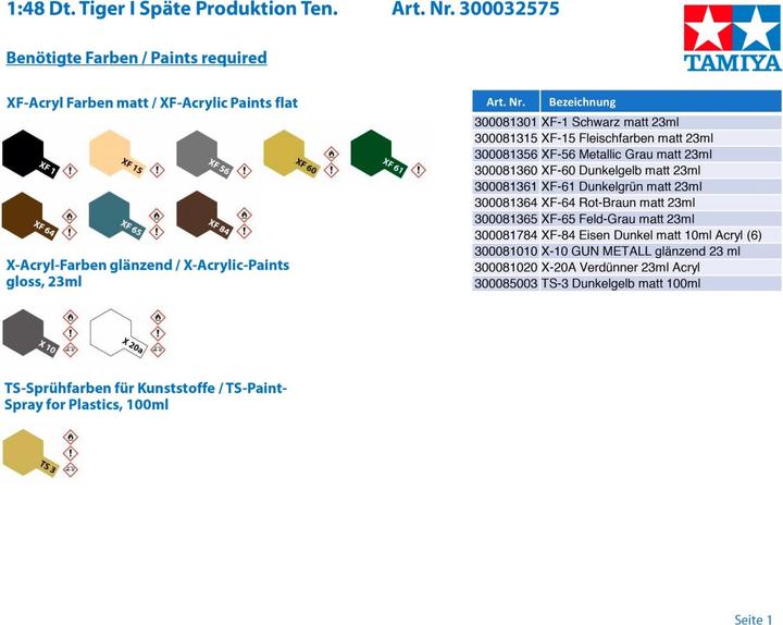 Actual product image Tamiya German Tiger I Late Production