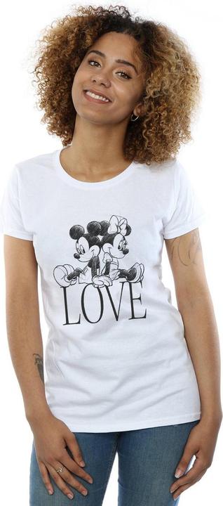 Actual product image Disney Womens/Ladies Mickey And Minnie Mouse Love Cotton T-Shirt (XL)