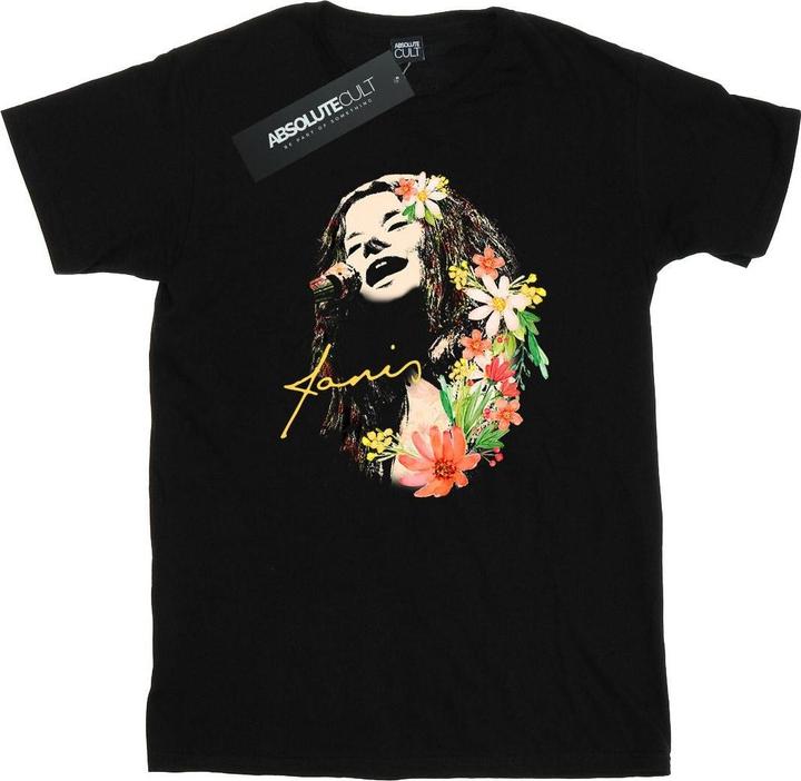 Actual product image Janis Joplin Mens Floral Pattern T-Shirt (M)