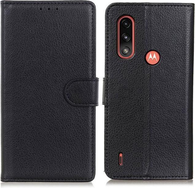 Actual product image MU Classic Litchi Leather Bookcover Series (Motorola Moto E7 Power)