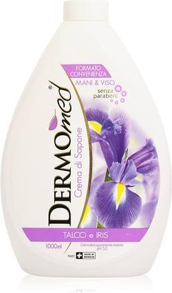 Actual product image Dermomed Crema di Sapone Cream Soap Talc and Iris Scent 33.8 Fluid Ounce Bottle - Italian Import (Liquid soap, 1000 ml)