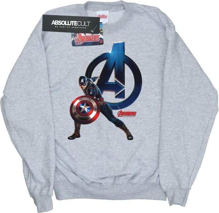 Actual product image Boys Captain America Pose Sweatshirt (140, 146)