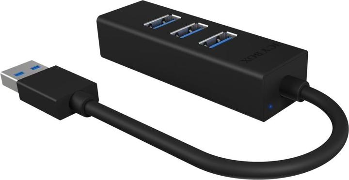 Actual product image Icy Box ICYBOX IB-HUB1409-U3 4x Port USB 3.0 Hub, Black (USB-A, 4 Ports)