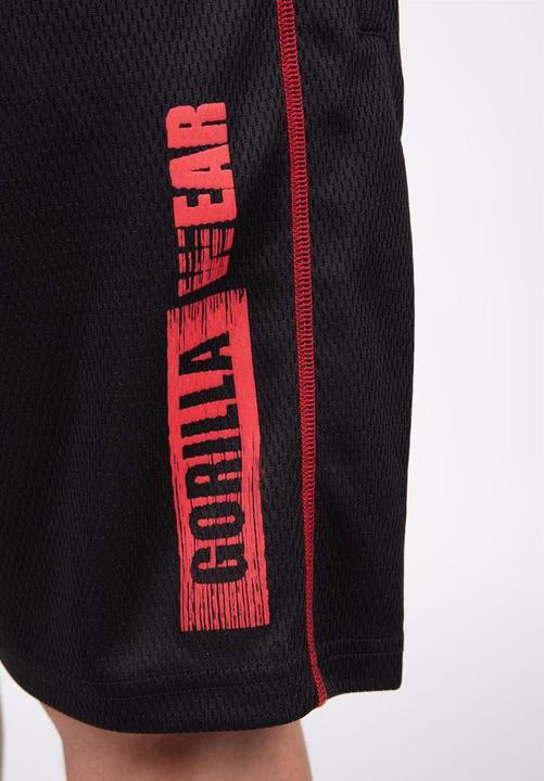 Image du produit Gorilla Wear Wallace Mesh Shorts Schwarz/Rot (S/M)