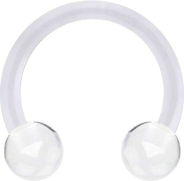 Produktbild Star Piercing Micro Circular Barbell transparent mit zwei Kugeln (ohne Messing, Acryl)
