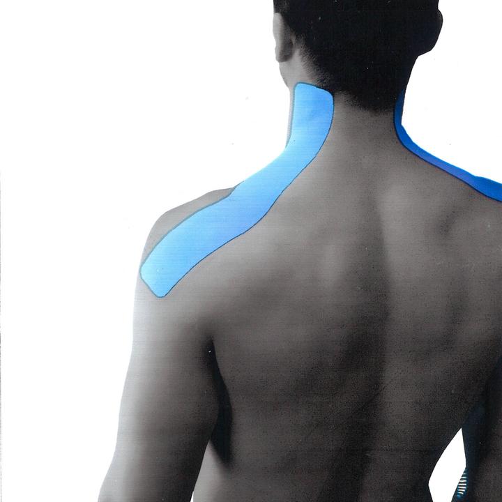 Produktbild Luxtri Kinesiologie-Tape 2 Streifen vorgeschnitten Schulter Nacken 20x5cm Blau (0.20 m)