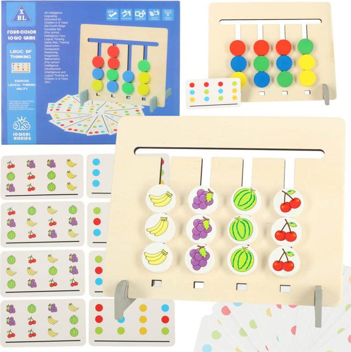 Produktbild Ikonka Hölzernes Lernspielzeug Spiel Farben montessori Obst