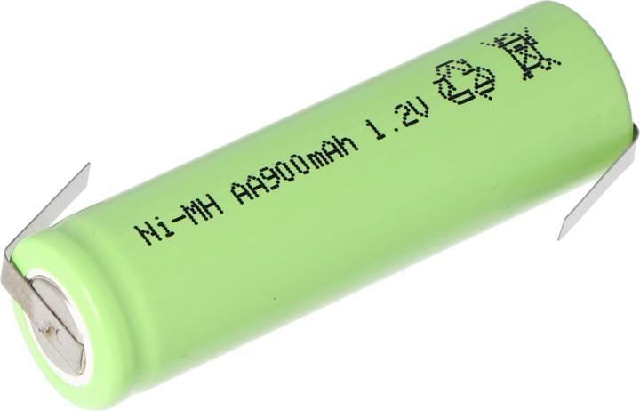 Image du produit AccuCell Accu Flat Top Mignon AA avec languette à souder en forme de Z (1 pcs, AA, 800 mAh, Piles rechargeables + chargeur)