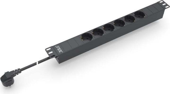 Actual product image Enoc EPU 06 - 2 m - 6 AC outputs - 1.5 mm² - aluminum - plastic - black - 250 (6 x, CEE 7/3, 2 m)