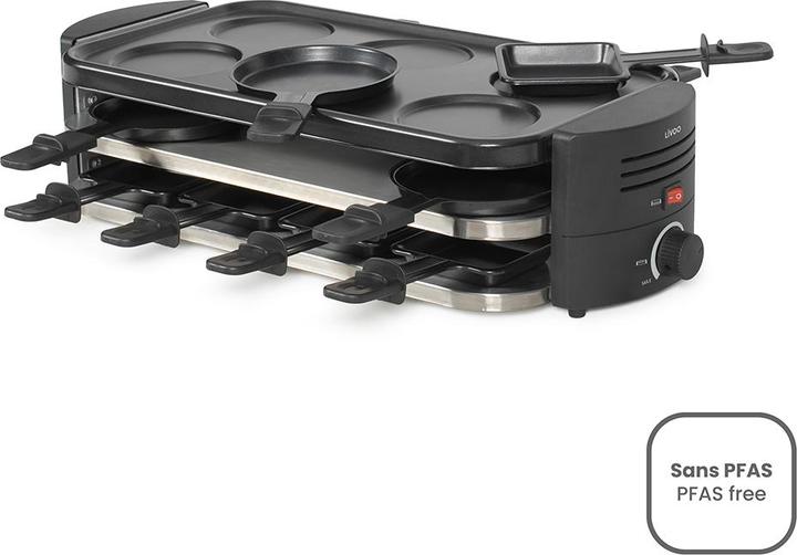 Livoo Raclette-, Pizza-,Crêpe-Gerät für 8 Personen