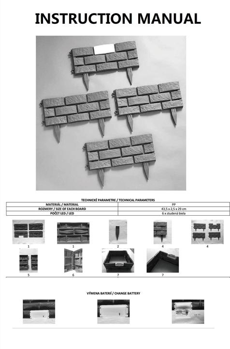 Actual product image HTI-Living Beeteinfassung Nessa Solar Steinmauer 4-teilig Terracotta (174 cm)