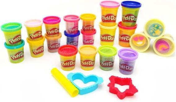 Produktbild Lean Toys Play-Doh Bright n Happy Variety Pack with 21 Pots Including Sparkle and Metallic Shine