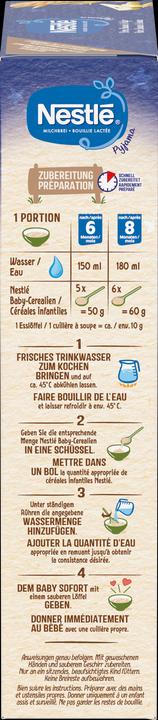 Nährwerte und Zutaten Nestlé Milchbrei Pyjama Birne, Banane & Hafer (450 g)