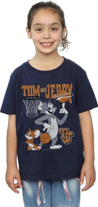 Actual product image Tom & Jerry Girls Spinning Basketball Cotton T-Shirt (152, 158)
