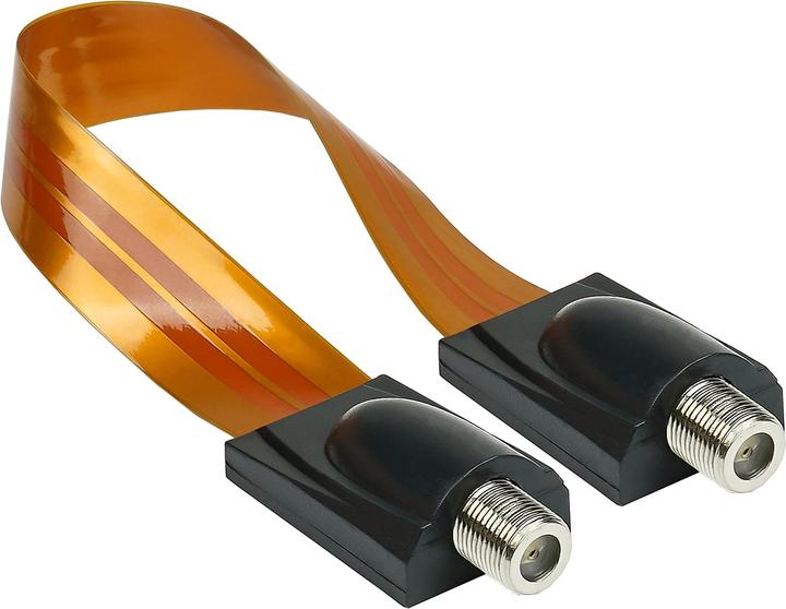 Image du produit Good Connections SAT window feed-through Haute qualité, transparent, longueur totale 53.5cm, longueur flexible (Bague de fenêtre)
