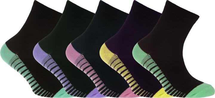 Street Essentials Mädchen Muster Kontrast Ferse und Zehe Socken (5 Paar) (27 - 30)