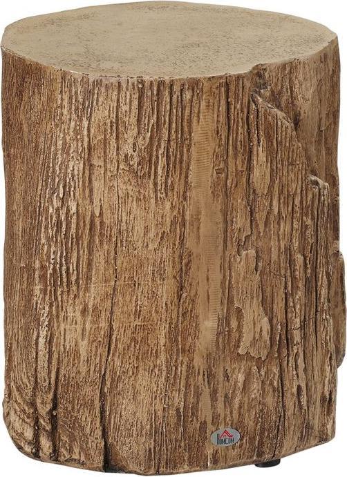 Swisshandel24 Tavolino con piedini livellanti in stile ceppo d'albero 37cmx37cmx43cm cemento marrone (37 x 37 x 43 cm)