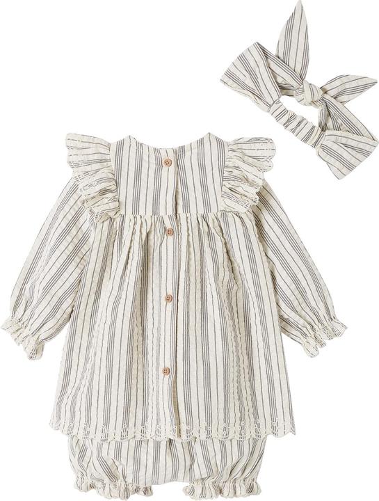 Vertbaudet Mädchen Baby-Set: Kleid, Shorts & Haarband