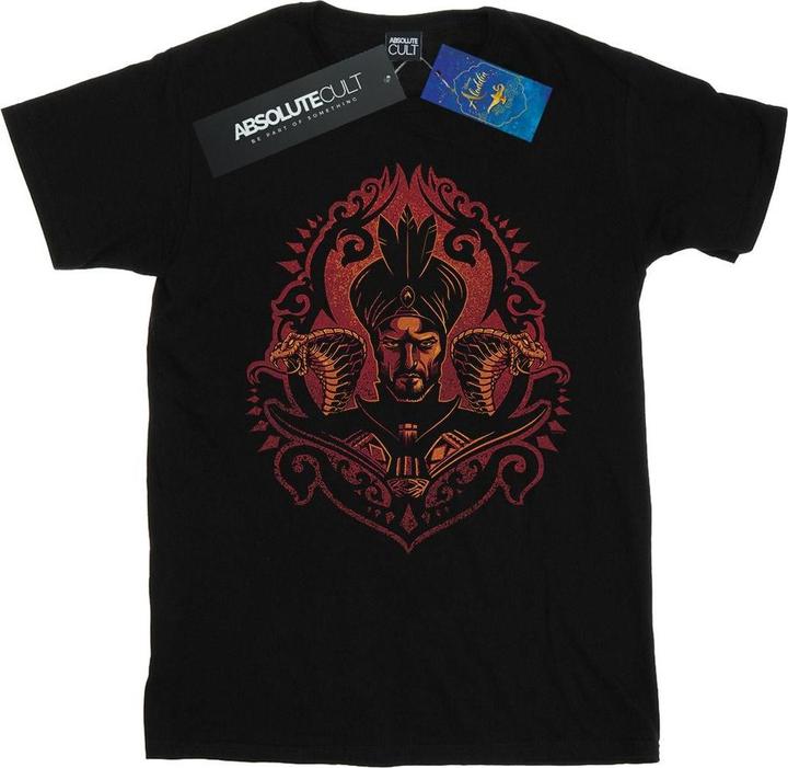 Actual product image Disney Womens/Ladies Aladdin Movie Jafar Snakes Cotton Boyfriend T-Shirt (S)