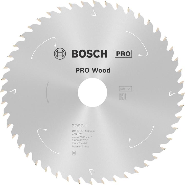 Bosch Professional Zubehör PRO Wood cordless circular saw blade, 190 x 1.6 x 30 mm