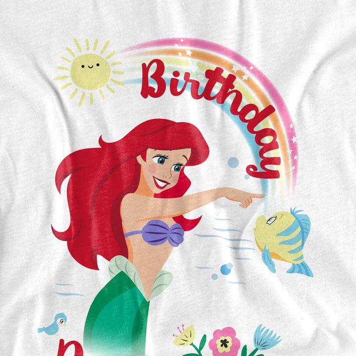 Actual product image The Little Mermaid Unisex Adult Birthday Princess Ariel & Flounder T-Shirt (S)