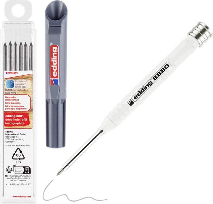 Actual product image Edding DIY Baumarker Graphit 4-8880-8881 Tieflochmarker Grau, Weiss 1 Set (Grey, White, 1 x)